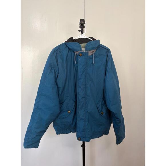 Other - American Weekend Blue Hooded Winter Jacket XL – 90s Vintage Puffer Coat Macau